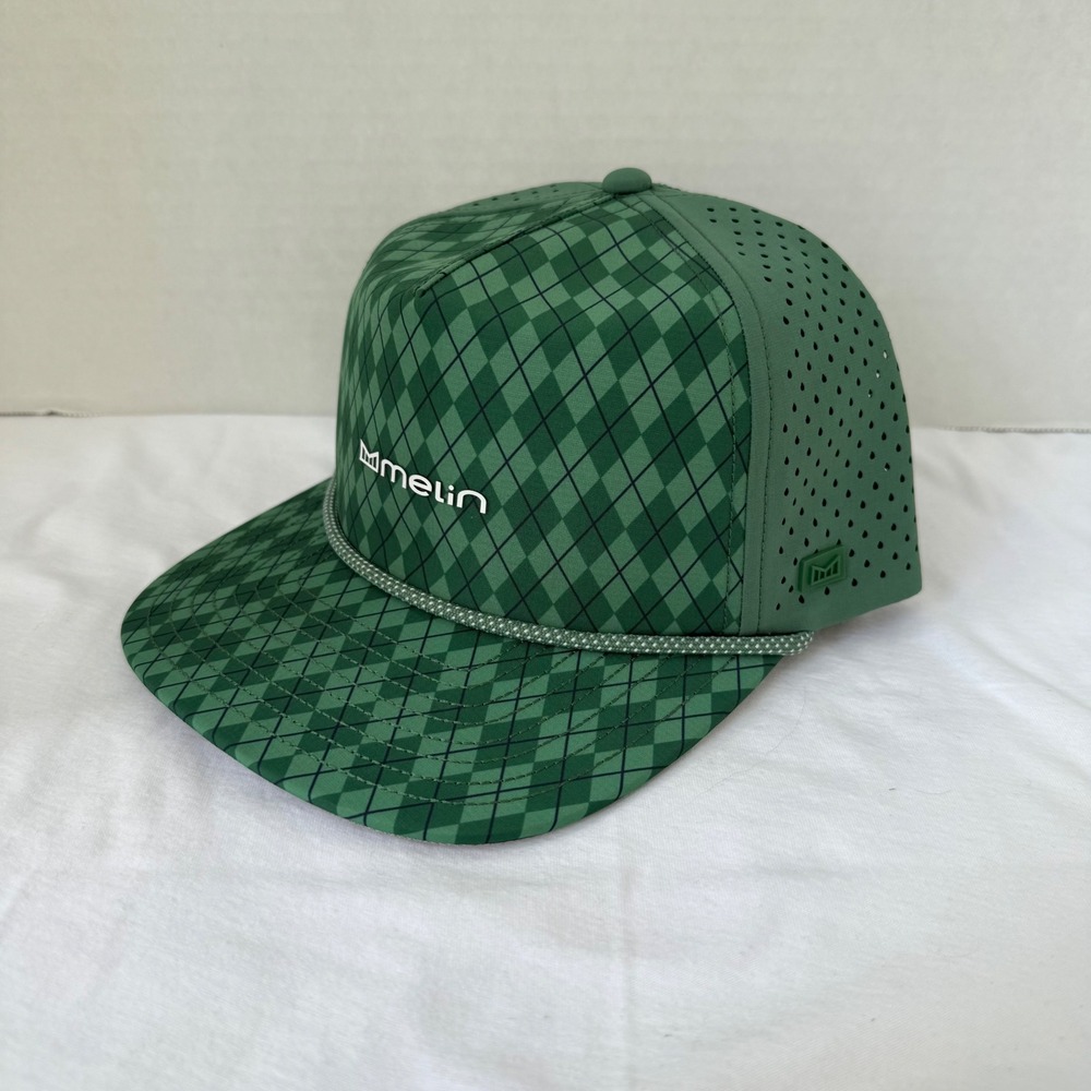 Melin Coronado Hydro Links Collection Hat Mens CL Green Argyle Golf Snapback